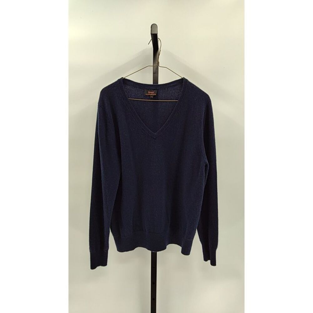 Quince Women Mongolian Cashmere V-Neck Sweater TRUE Navy L